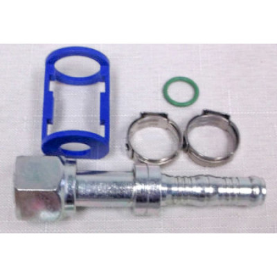Фитинг AC-U07183 соед. под клипсу, сталь, гайка - сталь, Ø резьбы 5/8" 18 UNF Ø трубки 3/8",  G6,  №6,  #6 (8мм),  O-Ring 180°, елка Air-o-Crimp